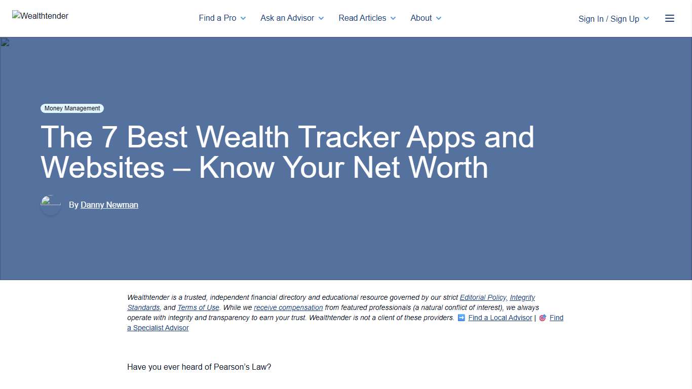 The 7 Best Wealth Tracker Apps and Websites - Know Your Net Worth - Wealthtender